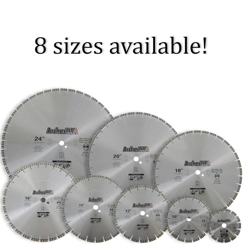 ArcherPro Archer PRO 16" in. Turbo Diamond Saw Blades for Fast Reinforced Concrete Cutting and Cured Concrete Cutting. for Cut-Off saws and Walk-Behind saws up to 13 HP. - Image 2